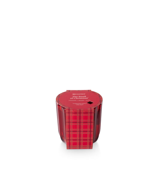 The Smell of Christmas - Plaid Ribbed Glass Candle - Vela