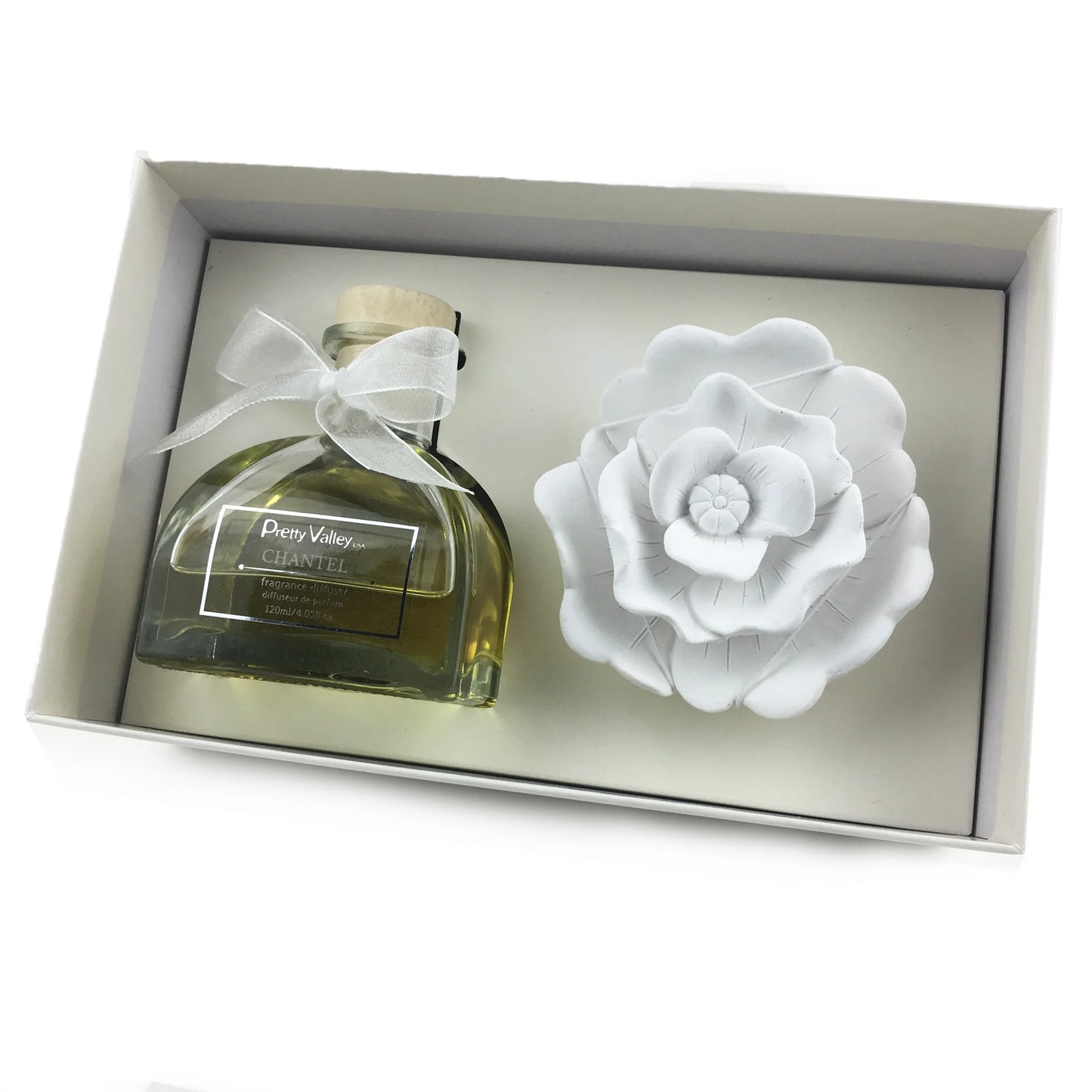 Ceramic Rose Gypsum Flower Diffuser Chantel 120 ml/4,05 onzas