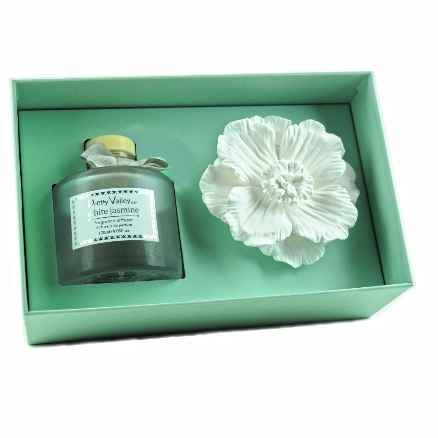 Ceramic Gypsum Flower Diffuser Set White Jasmine 120ml / 4.05fl oz