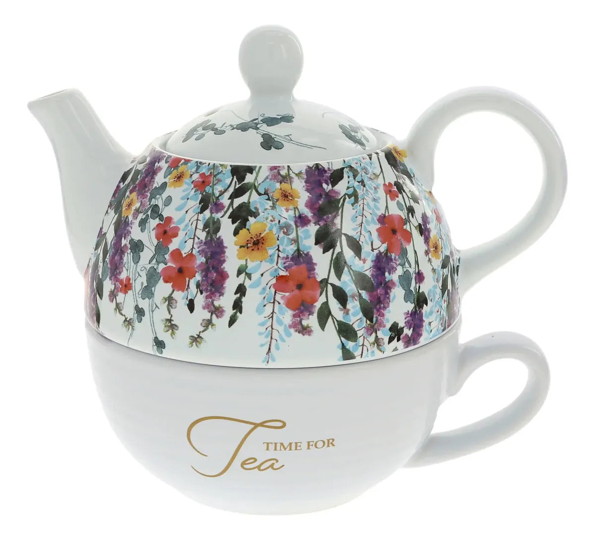 TIME FOR TEA-TEA FOR ONE (16 OZ TEAPOT & 10 oz Cup) - Tetera