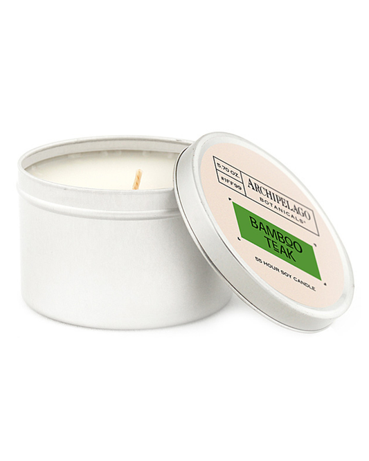 Bamboo Teak Tin Candle