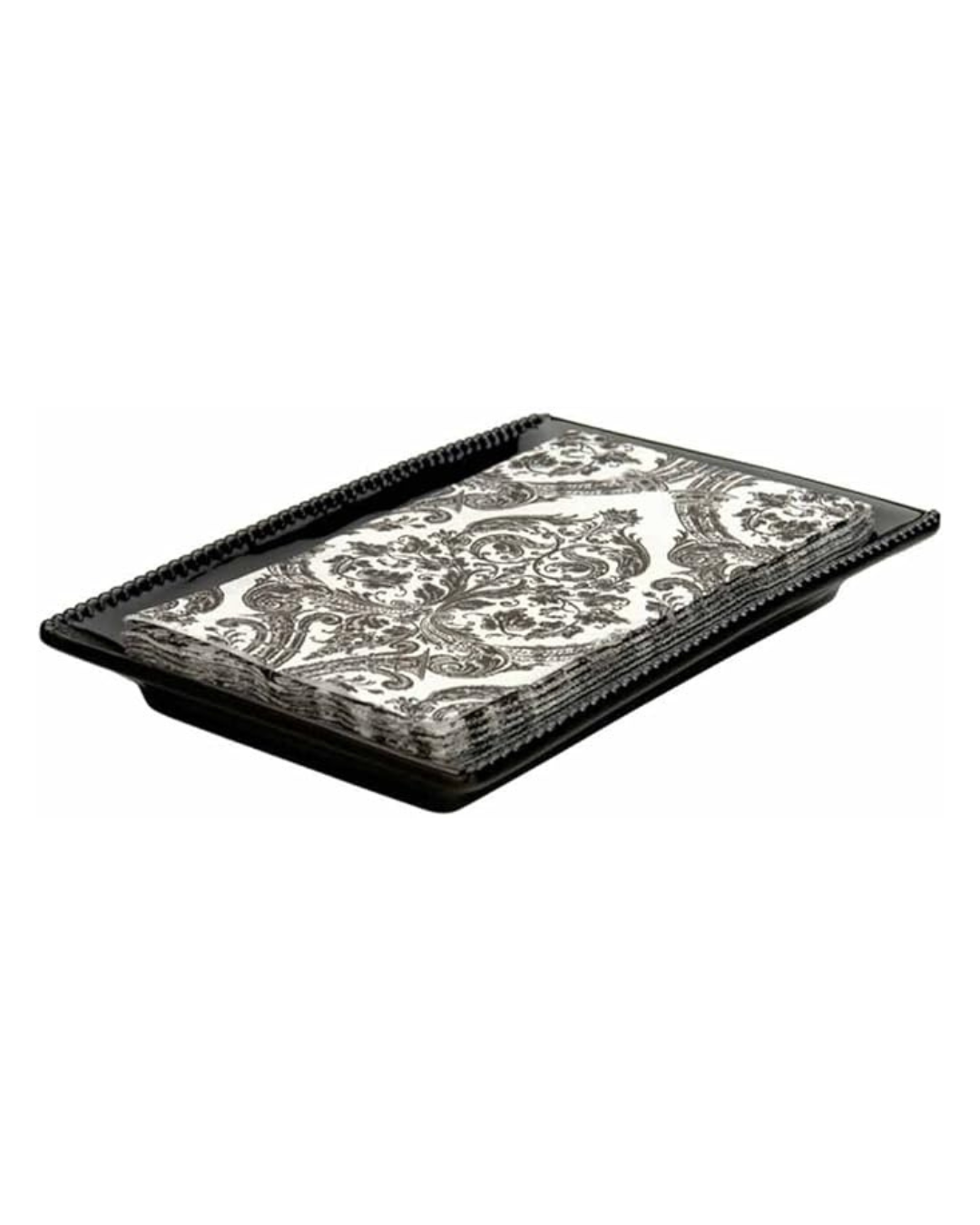 Beaded Guest Tray Black - Toallero de Invitados