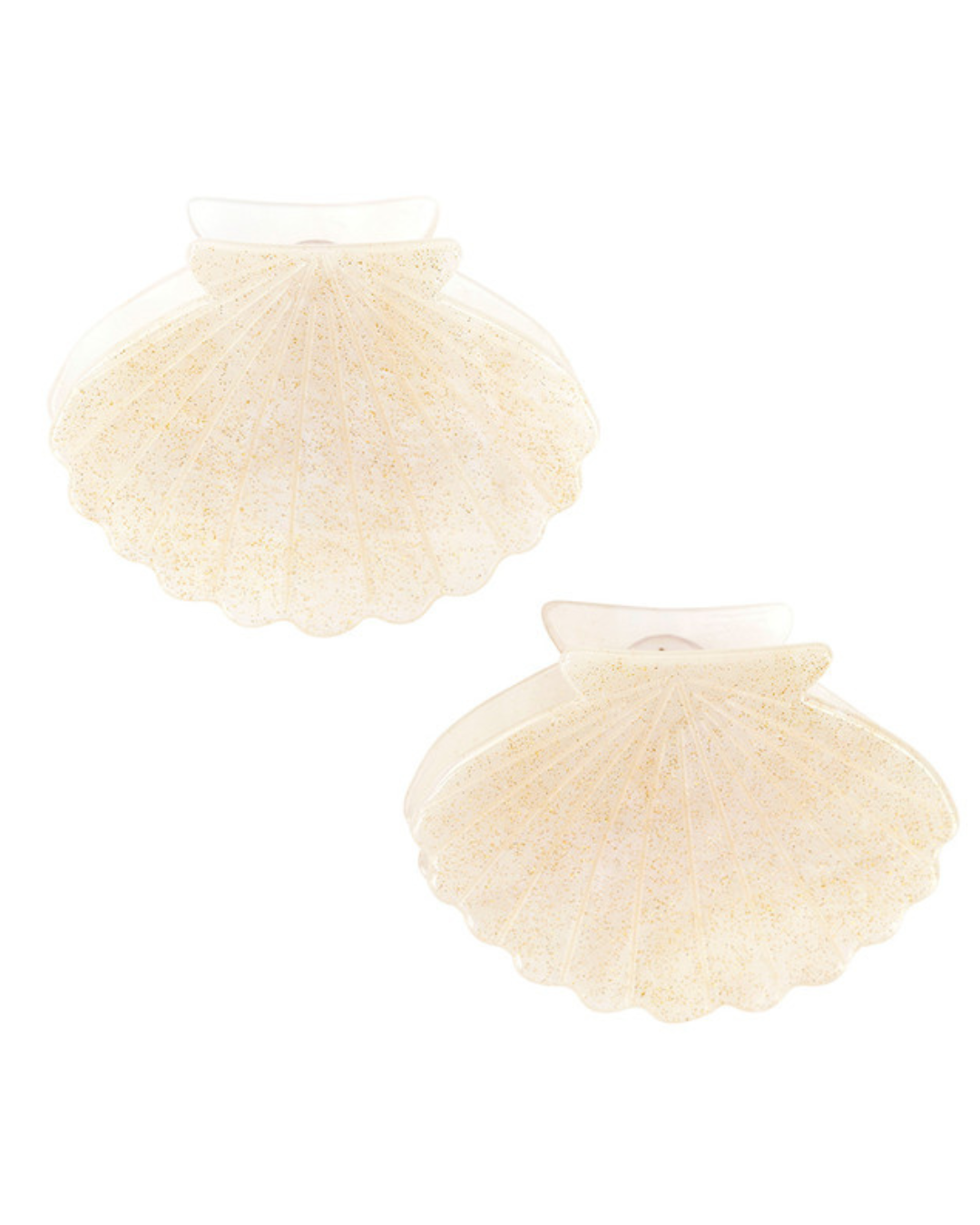Claw Clips White Shells Set of 2