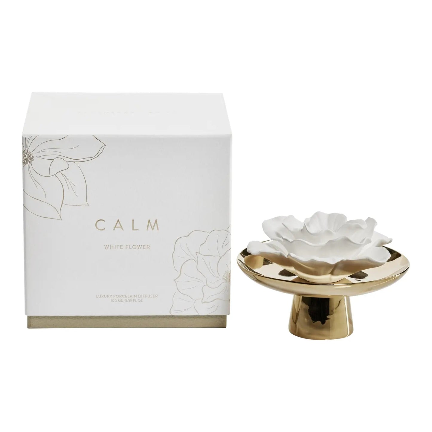 Difusor de Porcelana Calma - Flor Blanca