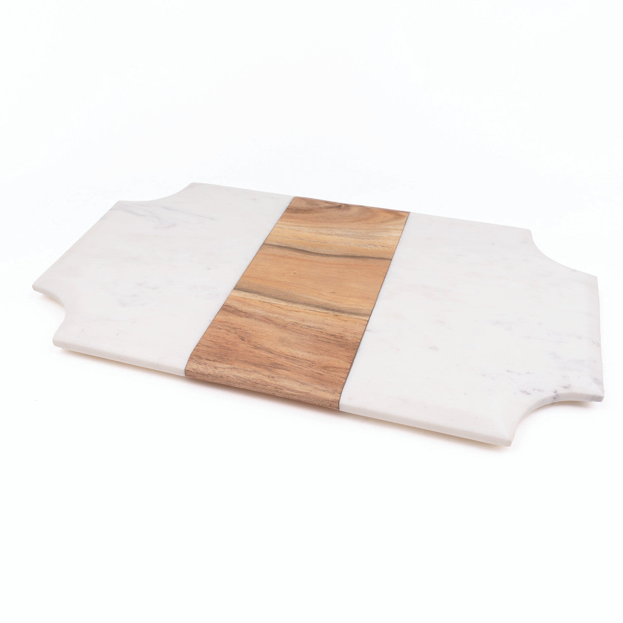 Marble & Wood Beveled Serving Board - Bandeja de madera y mármol