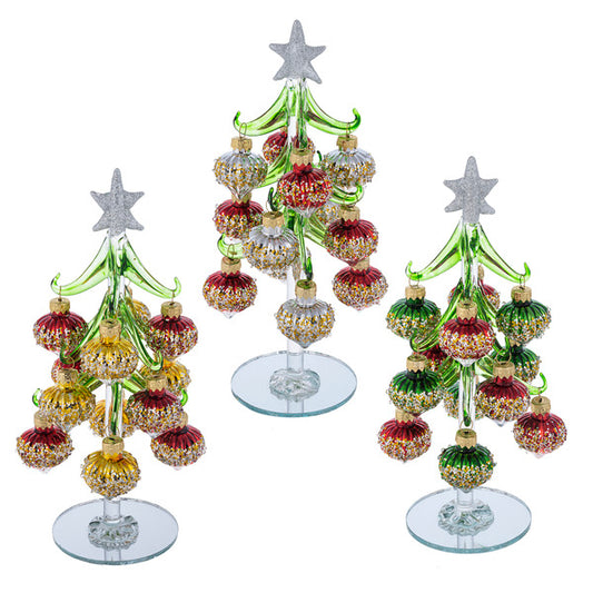 Xmas Tree Gold Shimer Glass - Árboles de Cristal