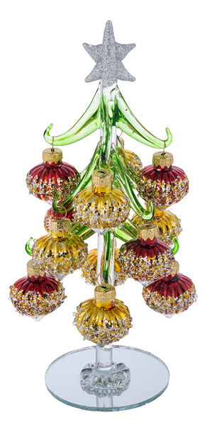 Xmas Tree Gold Shimer Glass - Árboles de Cristal
