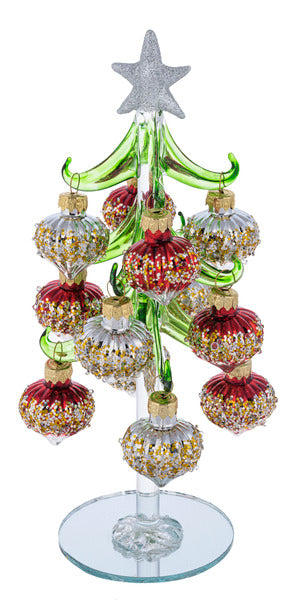Xmas Tree Gold Shimer Glass - Árboles de Cristal