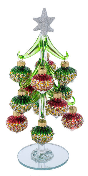 Xmas Tree Gold Shimer Glass - Árboles de Cristal
