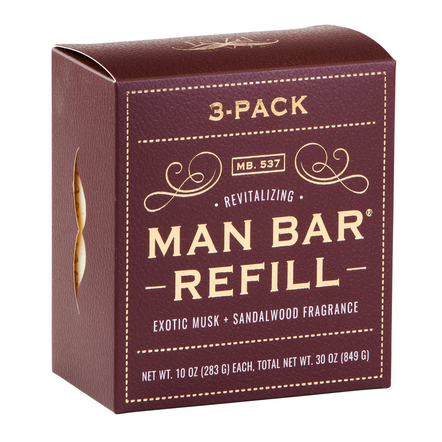 MAN BAR® Refill 3-Pack: Exotic Musk & Sandalwood - Jabón en Barra