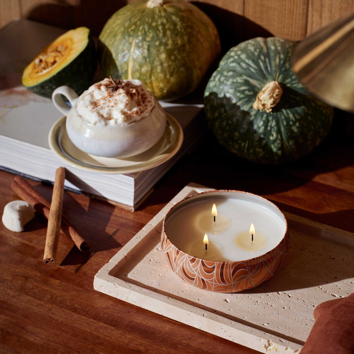 Spiced Pumpkin Latte 3 Wick Tin Candle - Vela
