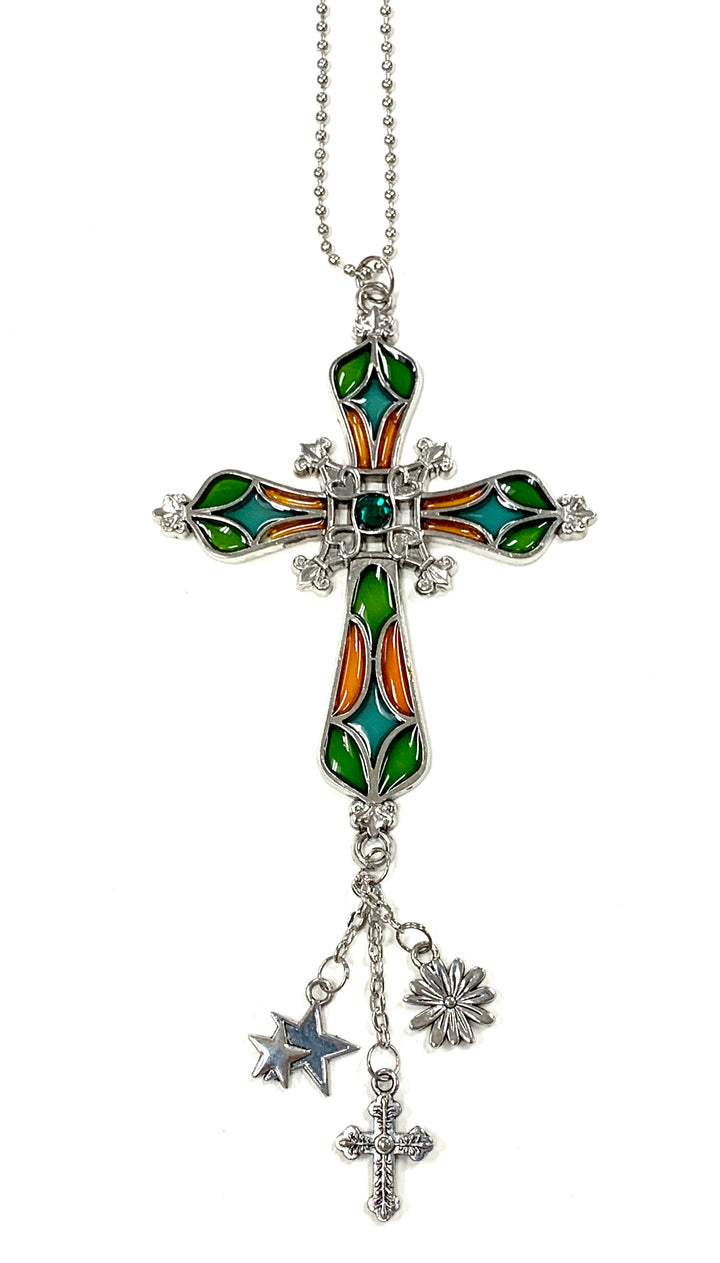 Stained Glass Car Charms - Colgante de Cruces Multicolor