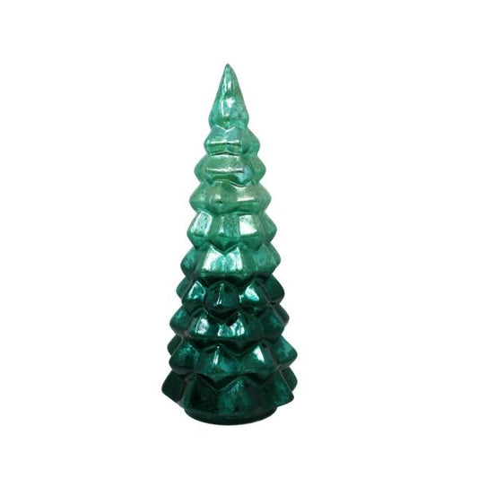 Green Rotating LED Tree - Árbol Navideño de Vidrio