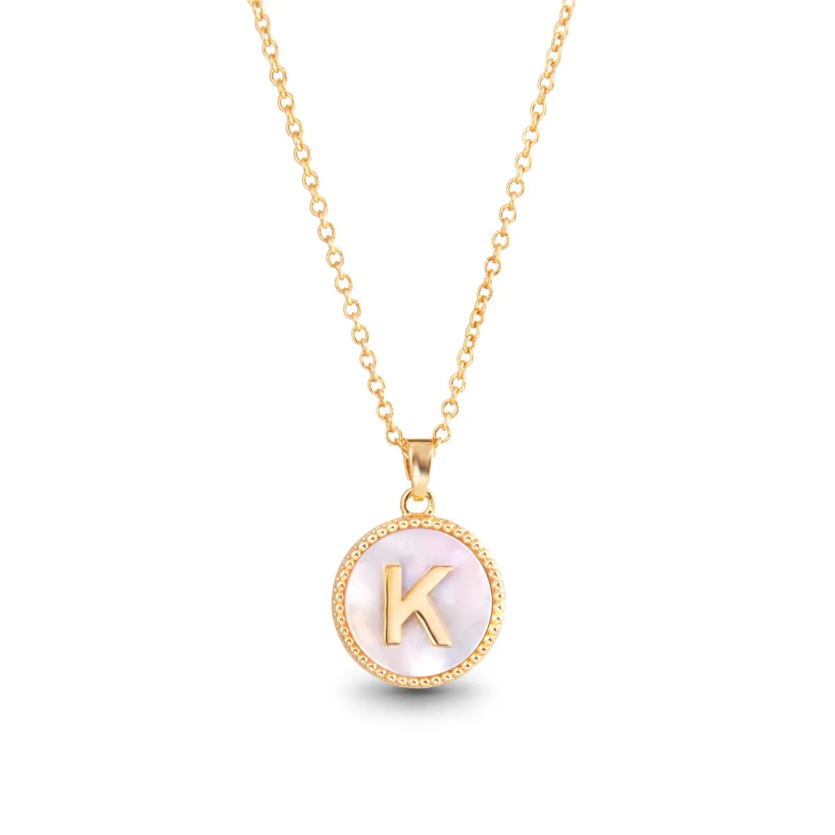 Gold Mother of Pearl Initial Necklace - Collar Bañado en Oro con Inicial