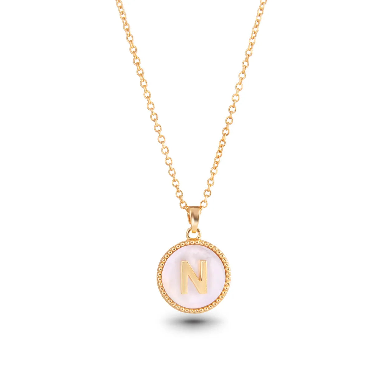 Gold Mother of Pearl Initial Necklace - Collar Bañado en Oro con Inicial