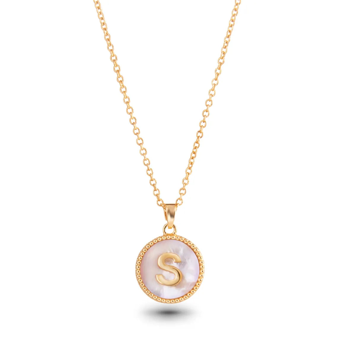 Gold Mother of Pearl Initial Necklace - Collar Bañado en Oro con Inicial