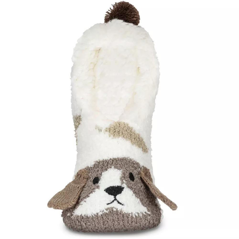 Puppy Embellished Plush Lined Slippers - Pantuflas S/M