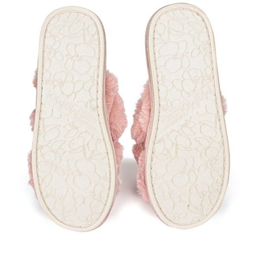 Double Cross Plush Slippers - Pantuflas