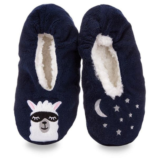 Luxe Llama Sherpa Lined Slippers - Pantuflas