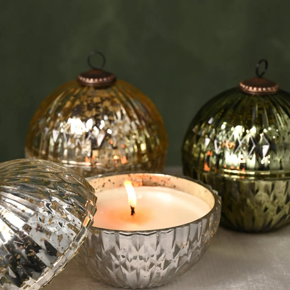 Winter White Mercury Ornament Candle