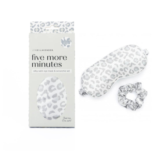 Silky Satin Eye Mask & Scrunchie Set in Cat Nap Print Regular pric
