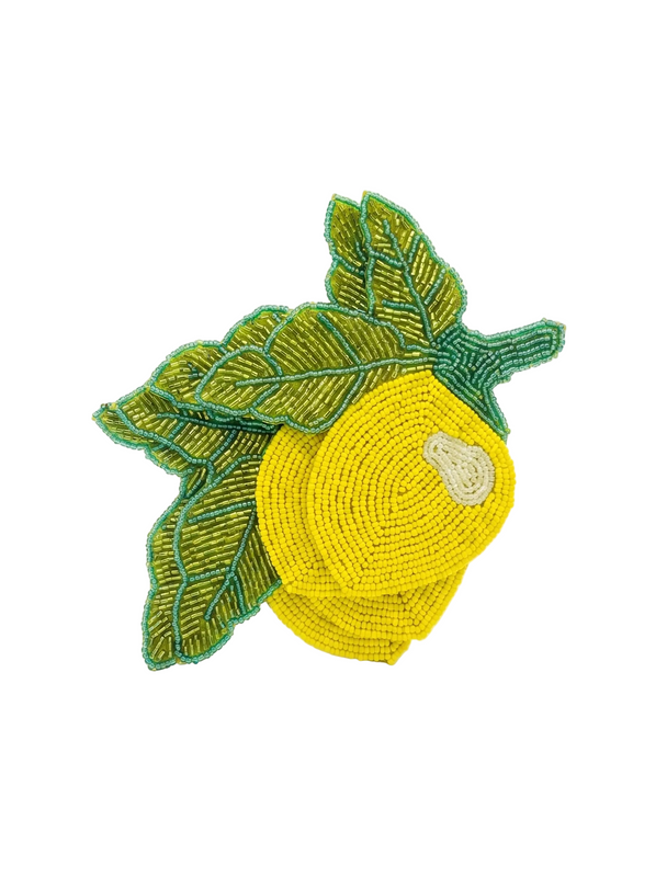 Limón Beaded Coasters, Set of 4 - Posavasos