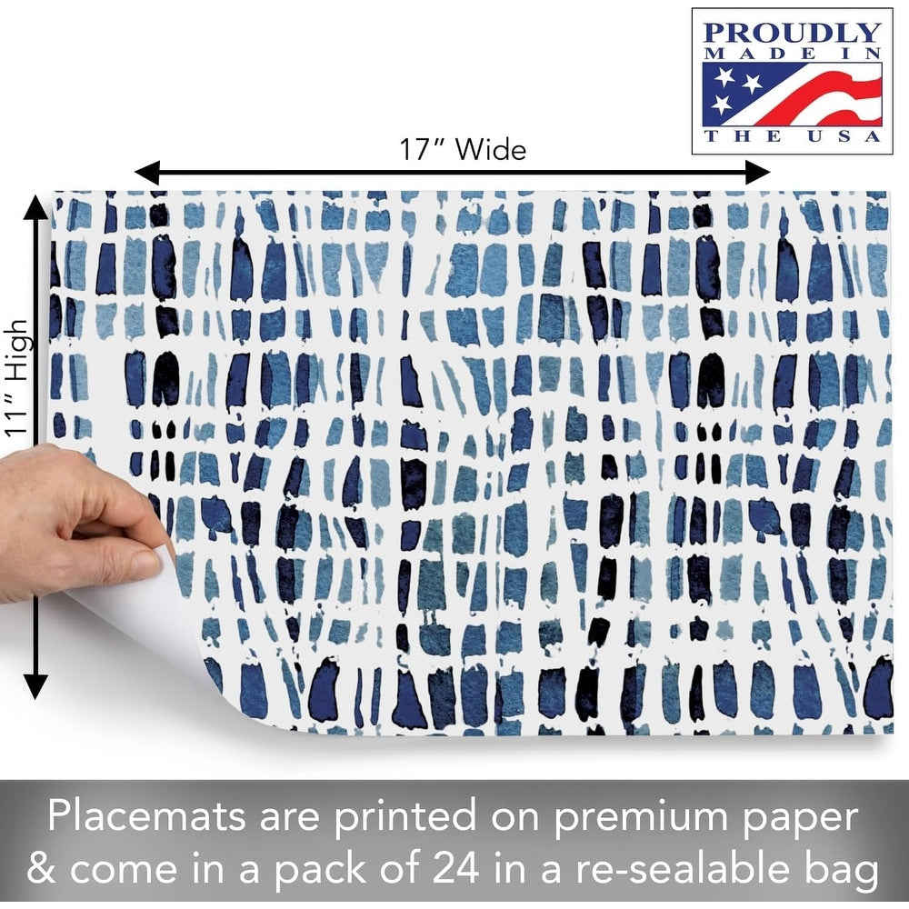 Indigo Wavy Lines Placemats - Manteles Individuales