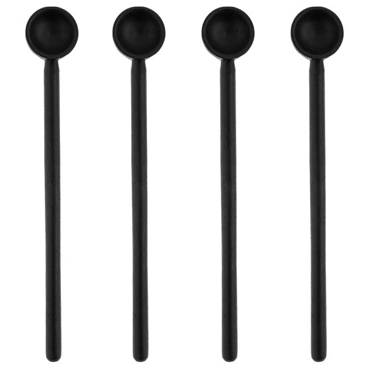 Small  Set of 4 Black Wood Spoon Sets