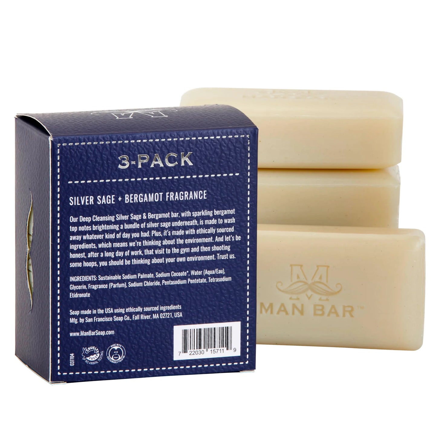 Man Bar Mini 3 Pack Silver Sage & Bergamot