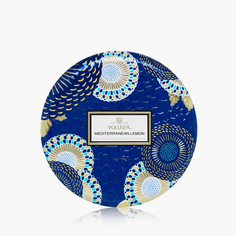 Mediterranean Lemon 3 Wick Tin Candle