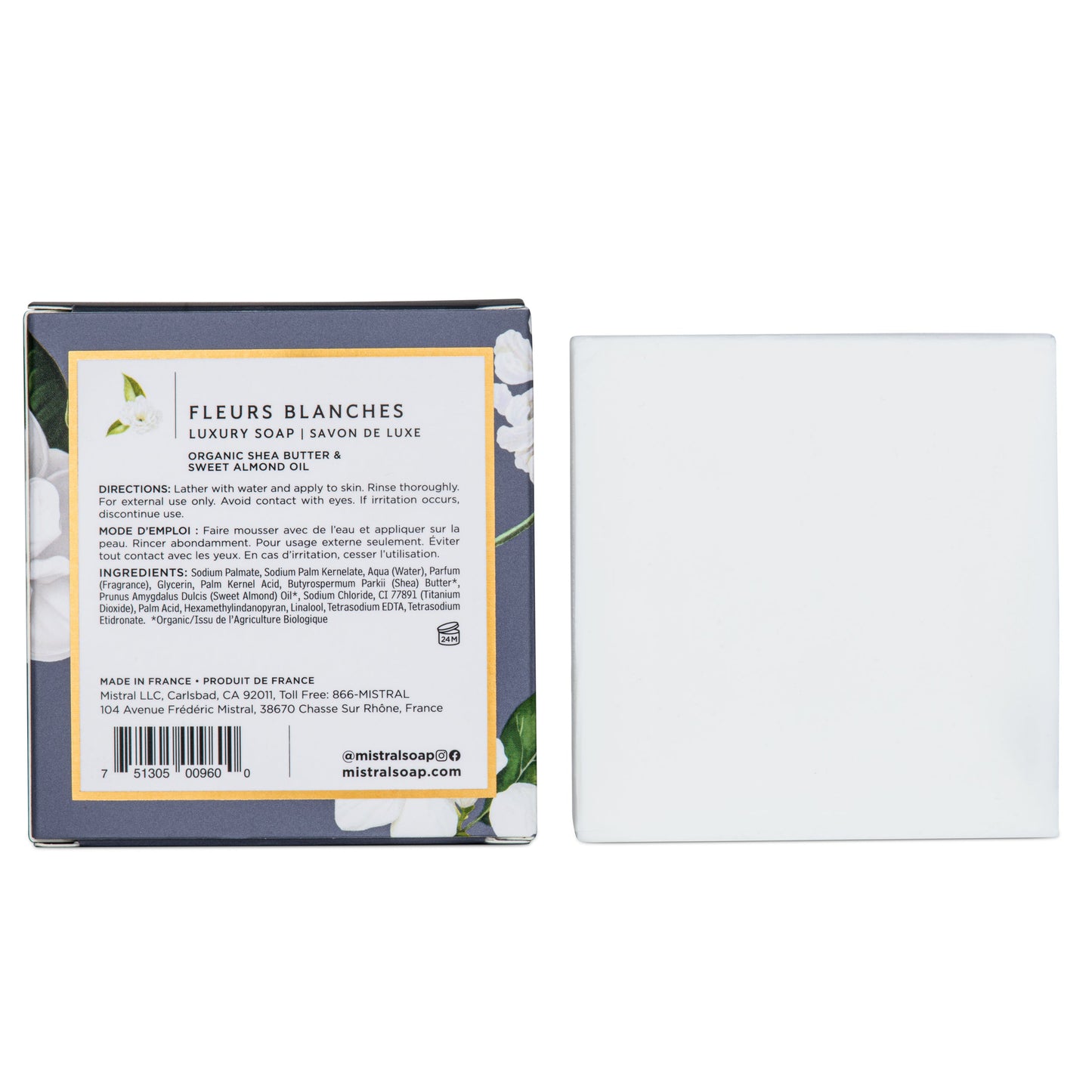 MISTRAL BAR SOAP 7 OZ/200G LUXE-FLEURS BLANCHES / Jabón en barra