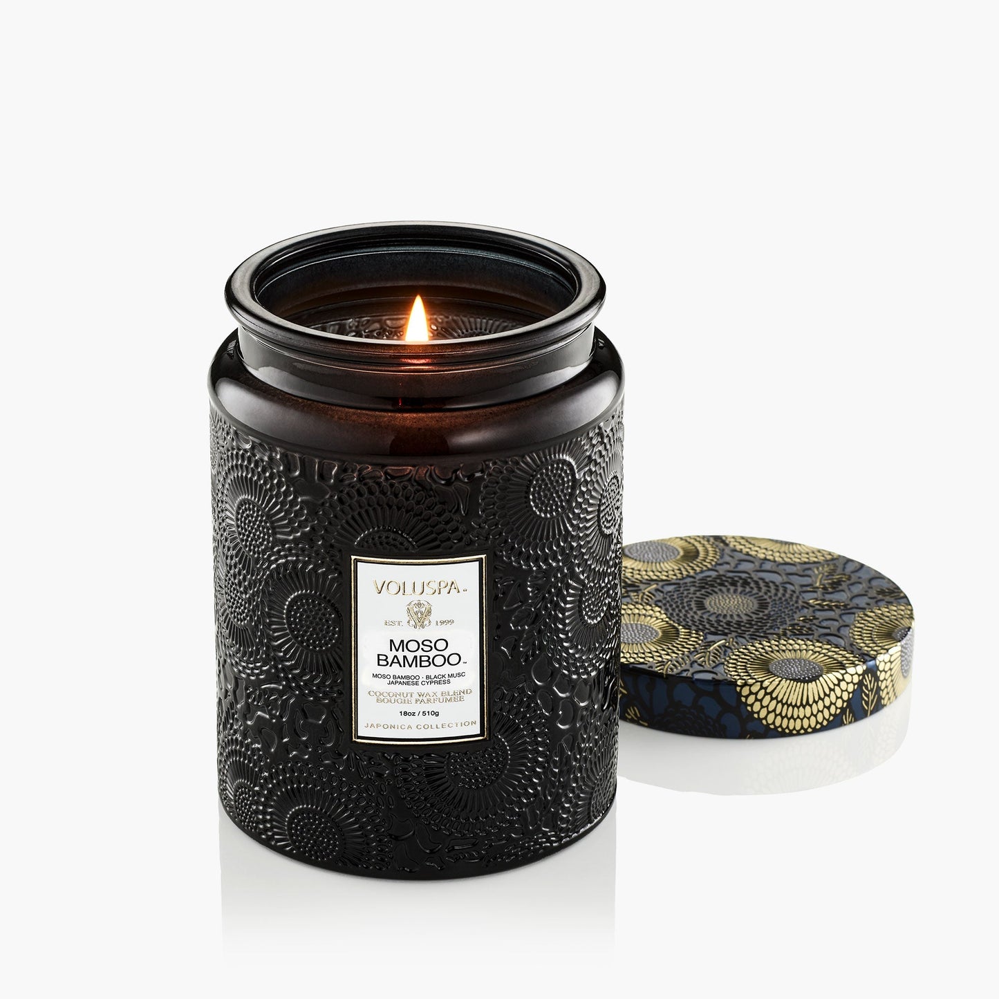 Moso Bamboo Large glass candle