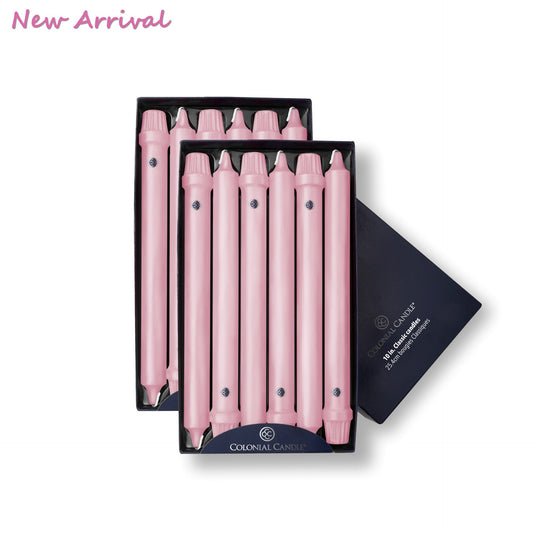 Vela clásica de color rosa persa de 10 pulgadas, paquete de 12 (UNIDAD)