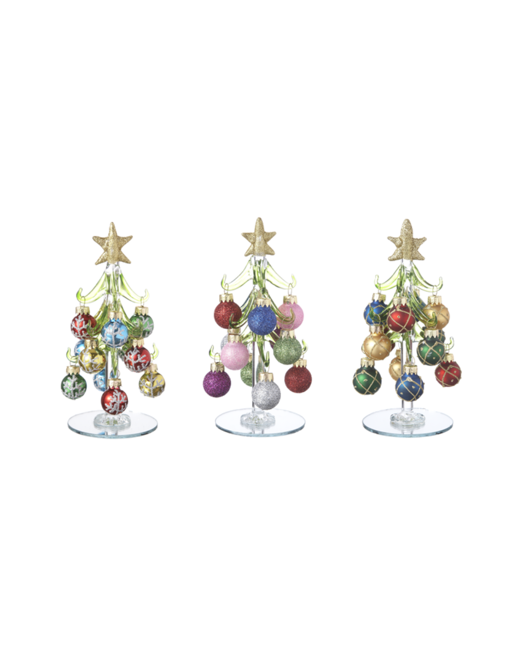 Christmas Trees with Ornaments - Árboles Navideños de Cristal
