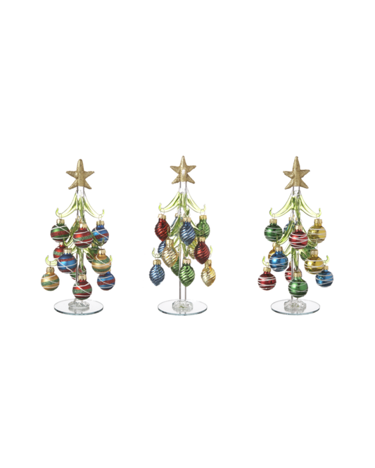 Christmas Trees with Ornaments - Arboles Navideños de Cristal