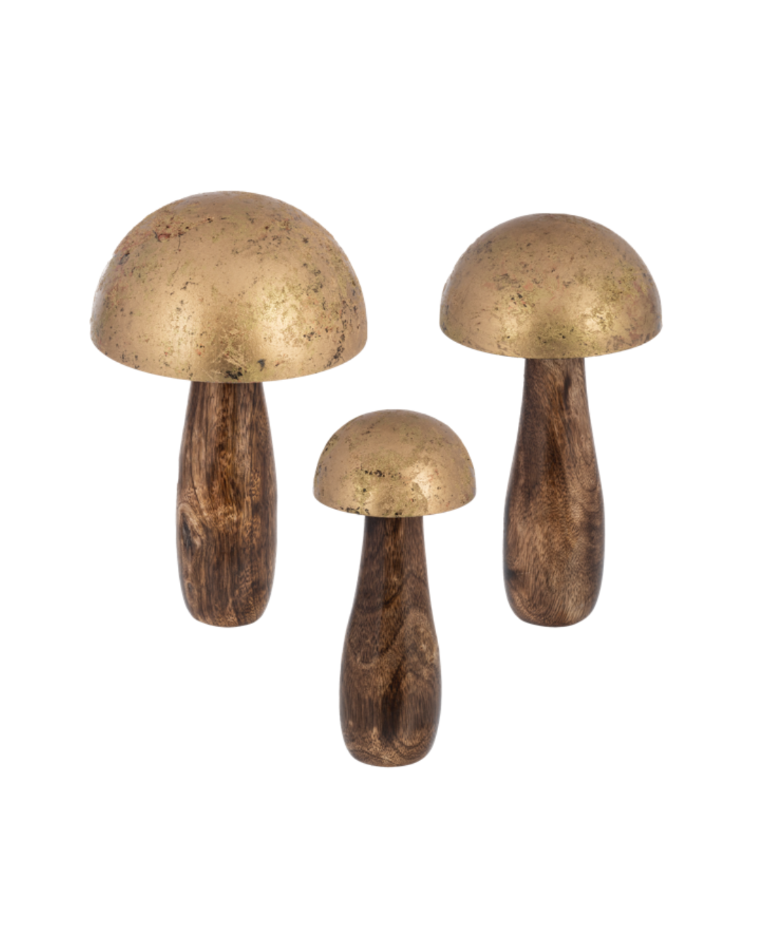 Antique Gold Mushroom Figurine Set - Figura de Hongo