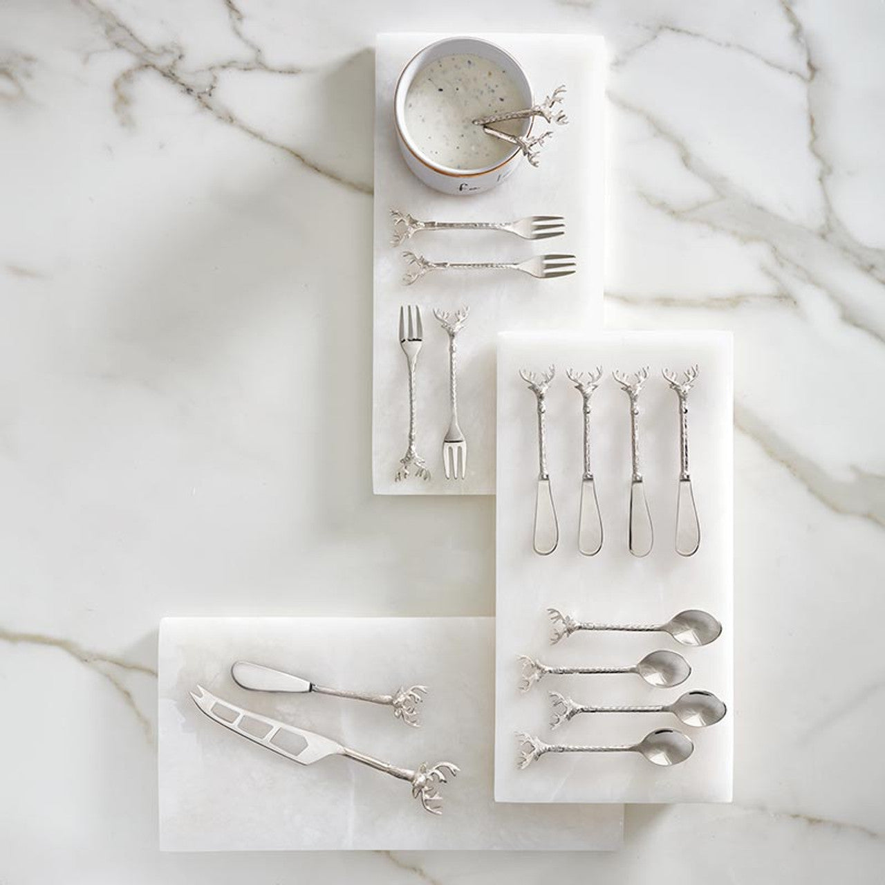 Silver Stag Spoons - Set of 4