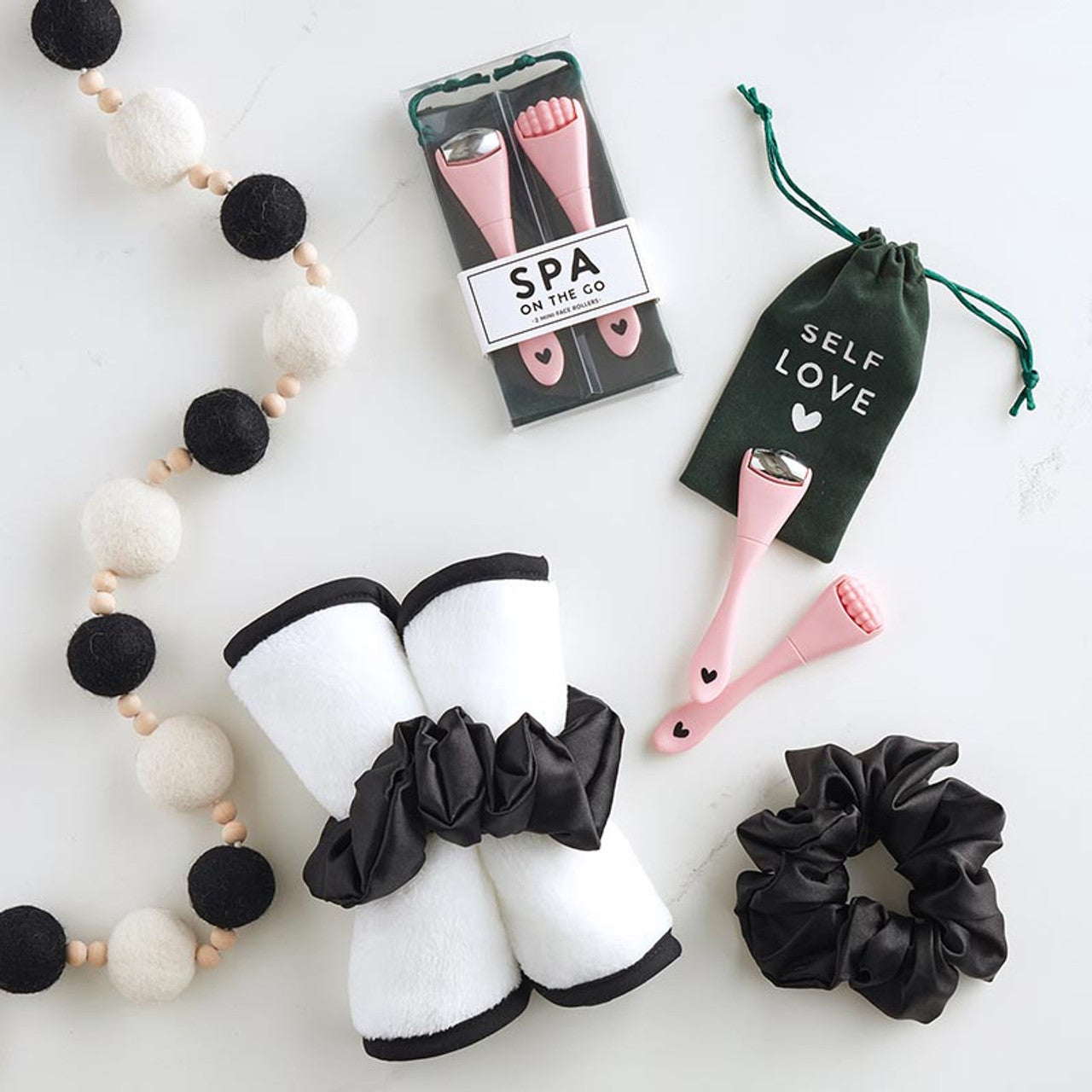 Spa To-Go Set -Pink with Green Pouc