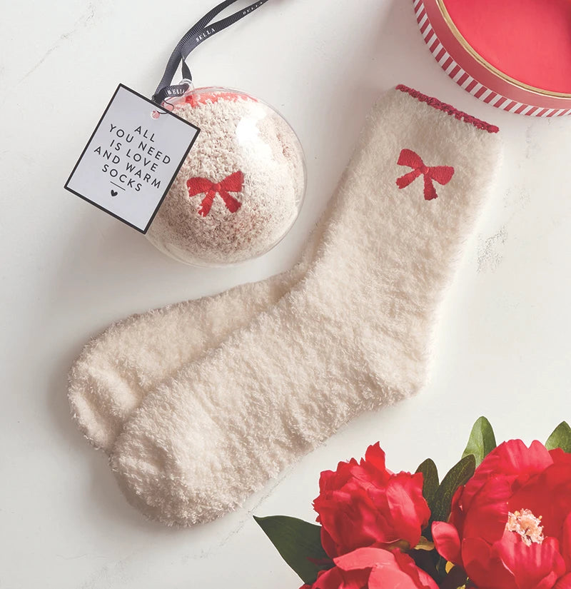 Cozy Sock Ornament-Blush/Red - Medias/Calcetines