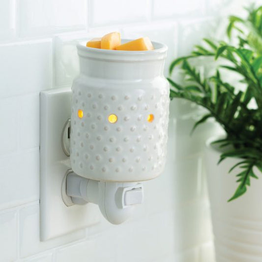 PLUGGABLE FRAGRANCE WARMER WHITE HOBNAIL - Calentador de fragancias enchufable
