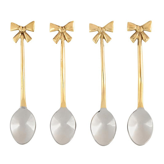 Gold Bow Spoons - Set of 4 / Cucharas con lazo dorado - Juego de 4