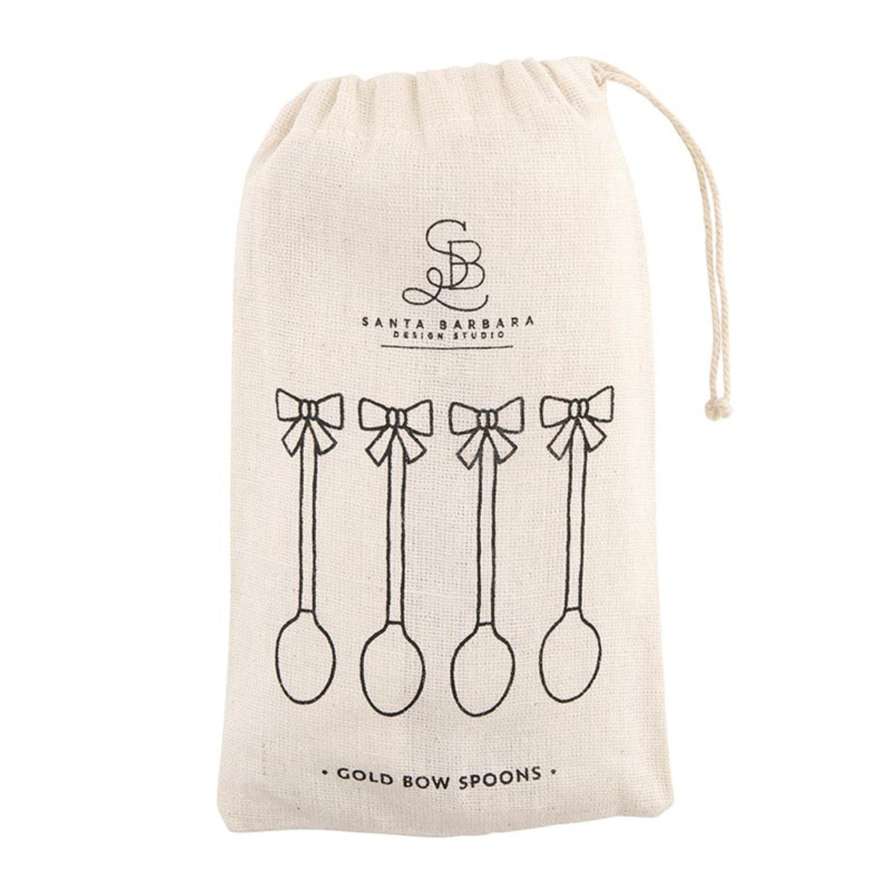 Gold Bow Spoons - Set of 4 / Cucharas con lazo dorado - Juego de 4