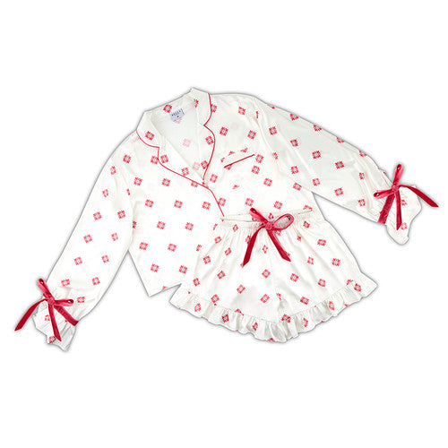 BELLA APPAREL VELVET BOW TWO PC-MOROCAN-S