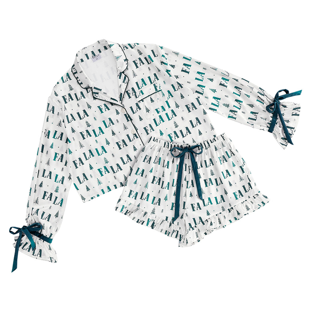 Satin Velvet Bow 2-PC Green FALALA