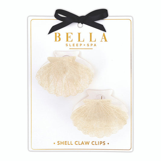 Claw Clips White Shells Set of 2