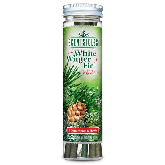 White Winter Fir Scented Ornaments