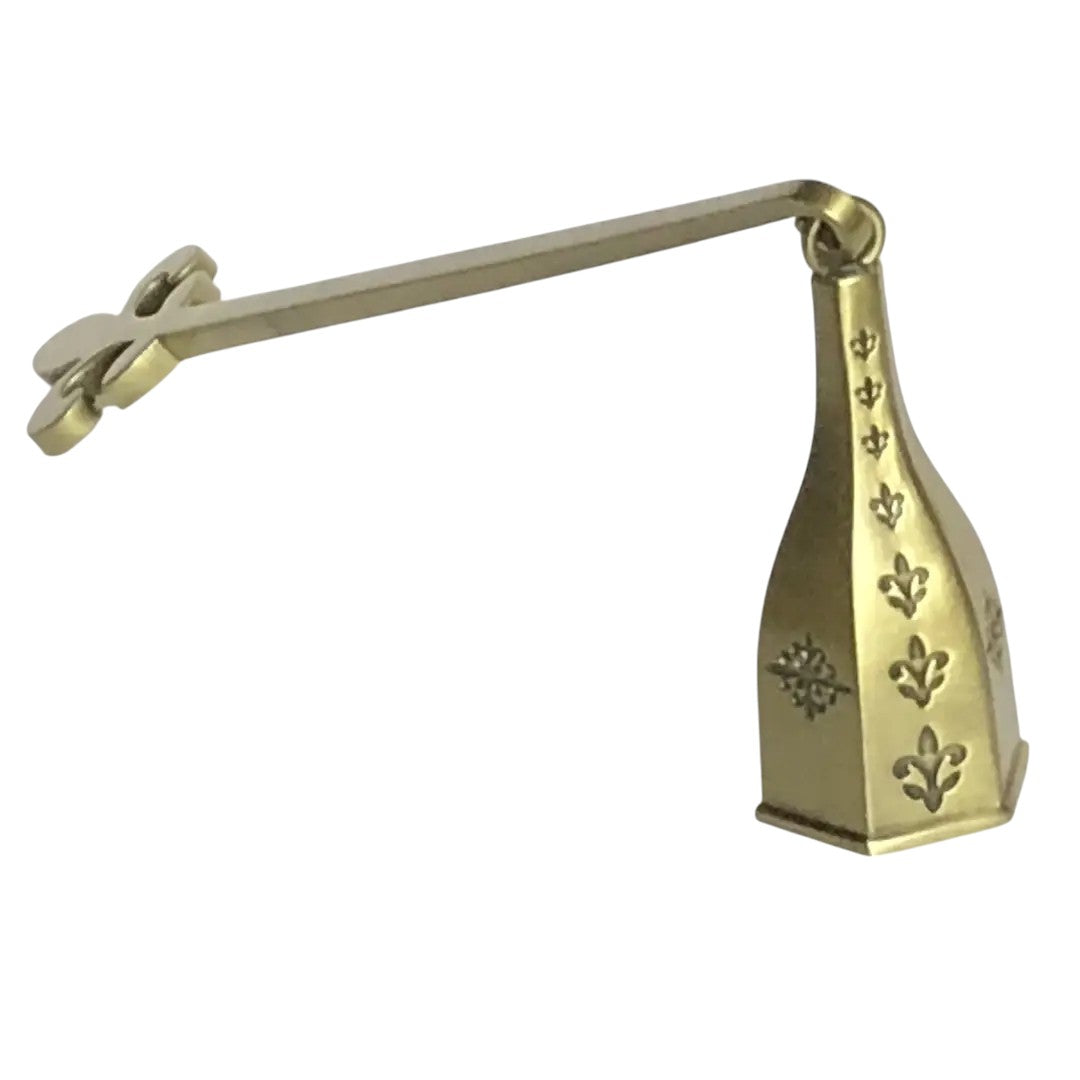 Candle Snuffer in Antique Brass with Fleur De Lis Motif