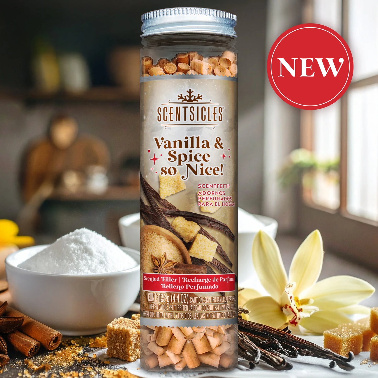 Scentsicles Scentfetti Scented Paper Filler, Vanilla & Spice So Nice, 125g Bottle
