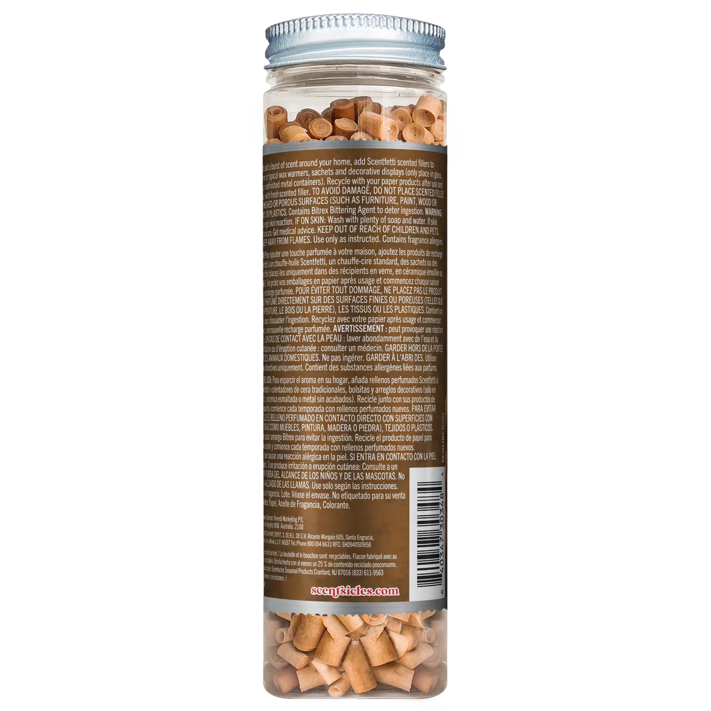 Scentsicles Scentfetti Scented Paper Filler, Two Dashes of Cinnamon, 125g Bottle