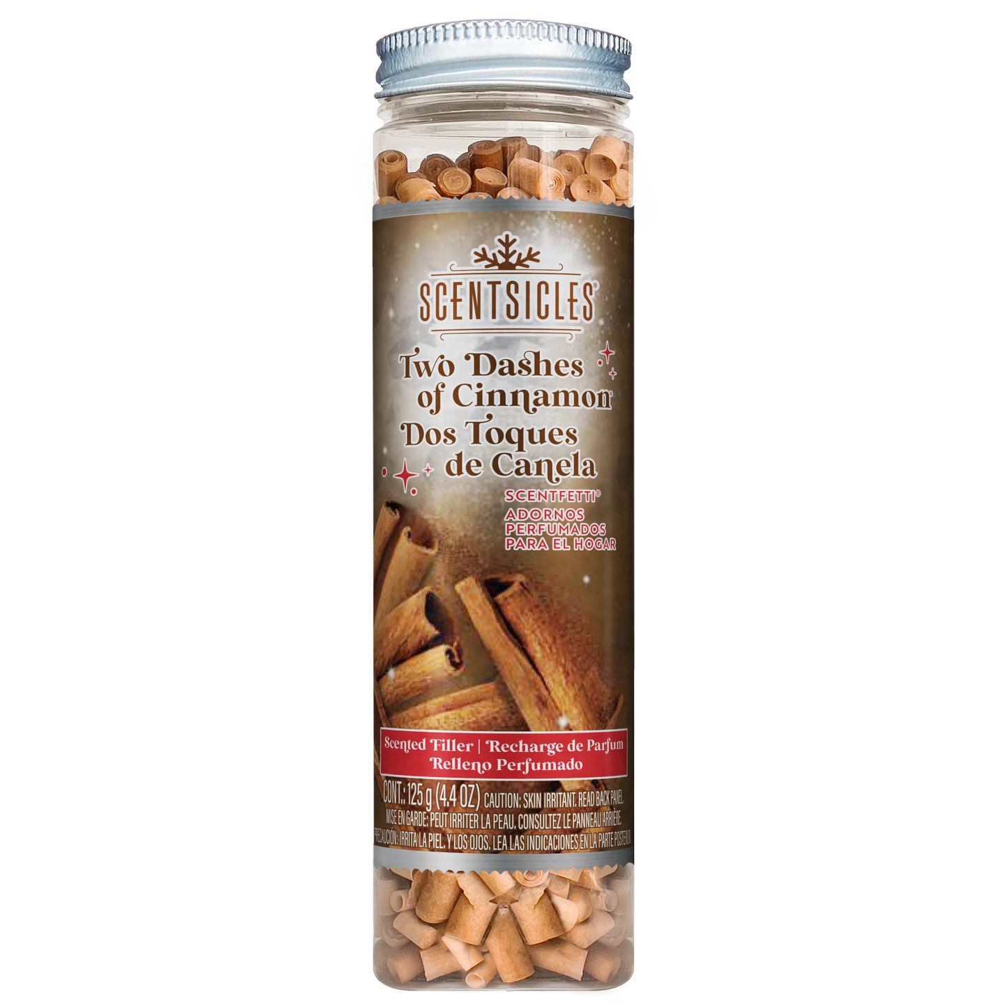 Scentsicles Scentfetti Scented Paper Filler, Two Dashes of Cinnamon, 125g Bottle